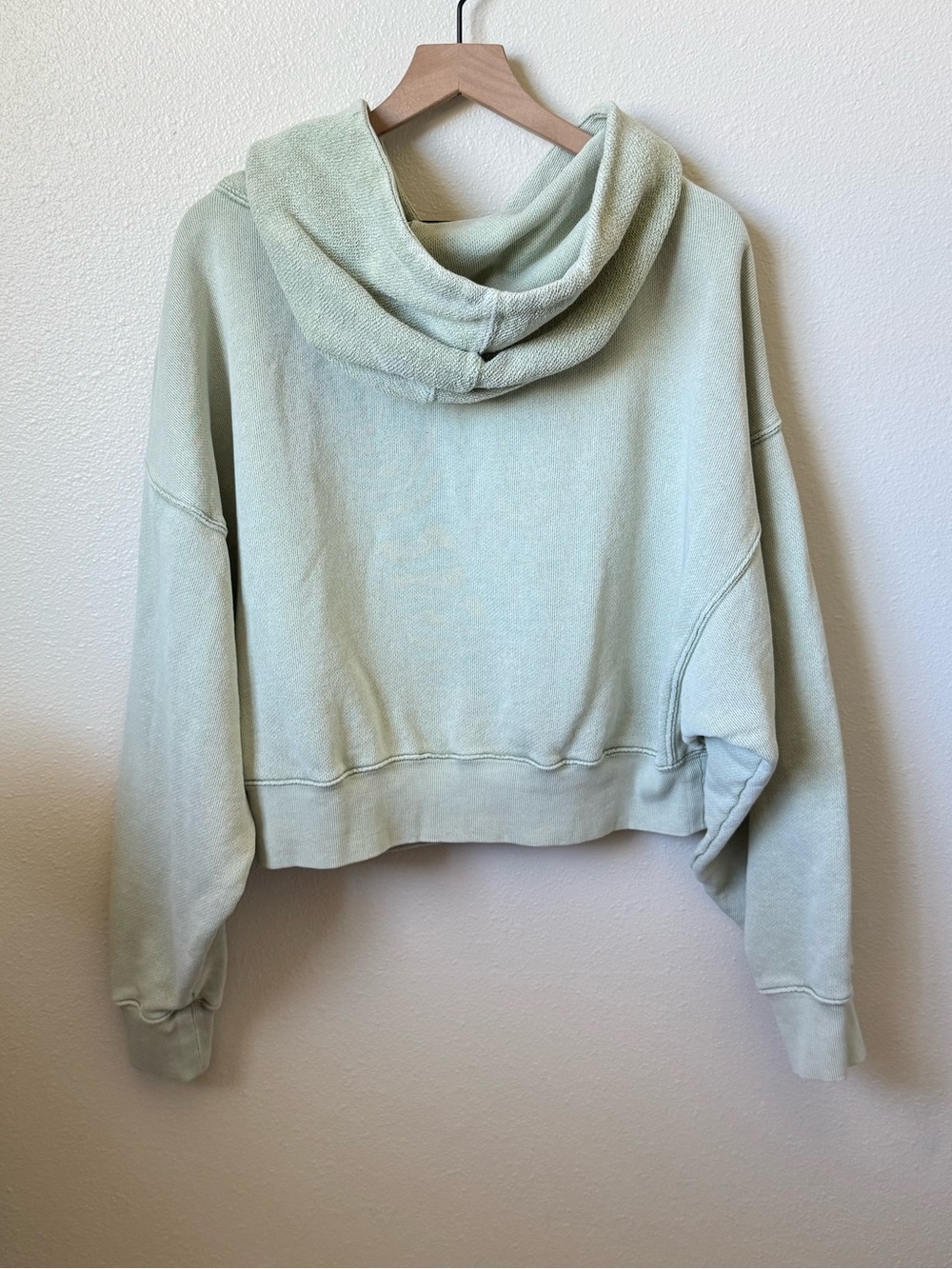 Free People Washed Sage Cropped Hooded Sweatshirt - Picture 5 of 7